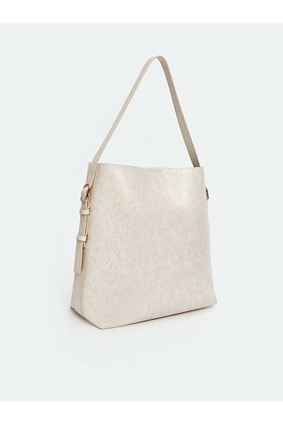 LC Waikiki Beige Leather Look Women's Shoulder Bag