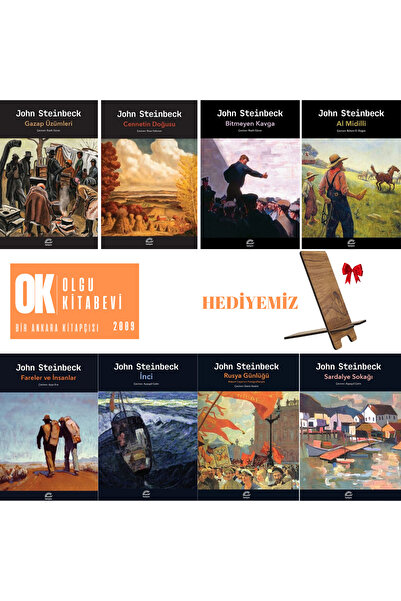 İletişim Yayınları Fareler ve İnsanlar - Gazap Üzümleri - Cennetin Doğusu - İnci / John Steinbeck - 8 Kitap set