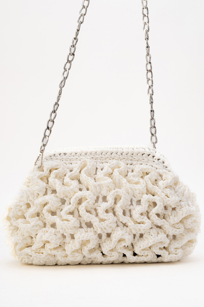 Dericlub Dericlub Women's Straw Handmade Cloud Knitted Crossbody Bag Zy 25006 White