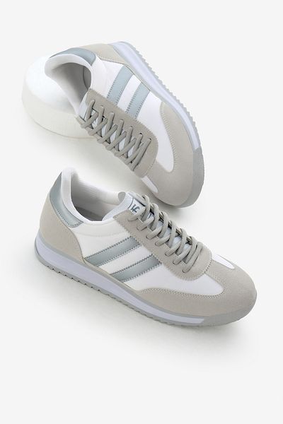 Tonny Black Unisex Gray Silver Thermo Sole Double Stripe Lace up Sports Shoes