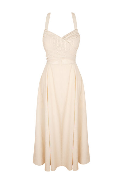 HIP AND HAPPEN DARCY - Midi Elbise Krem