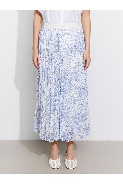 LC Waikiki New Season Patterned Women's Sifon Skirt with Elastic Waist - S5Kj28Z8