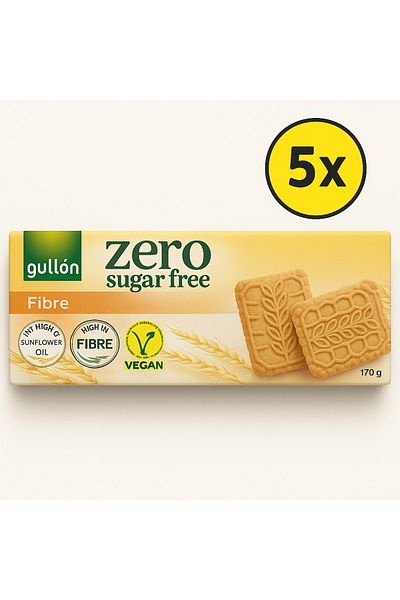 Gullon Biscuiti cu fibre, fara zahar, cu indulcitori Gullon 170g x5 buc