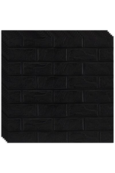 HOZRO Set 10 x Tapet 3D autoadeziv HOZRO, Model imitatie caramida, negru