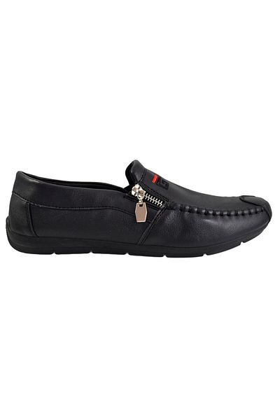 THEICONIC Men's Loafers, Black, with zipper G Corner