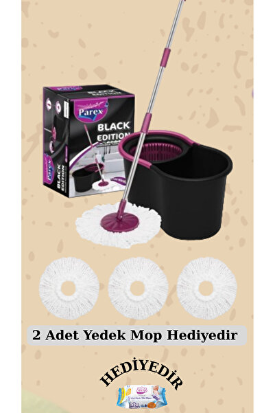 Parex Black Edition Temizlik Seti 3 Adet Yedek Mop HEDİYELİ