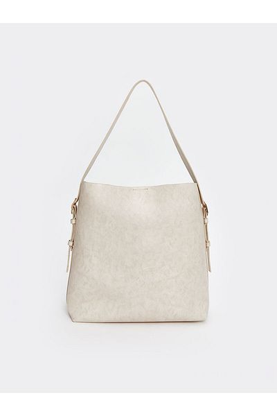 LC Waikiki Beige Leather Look Women's Shoulder Bag