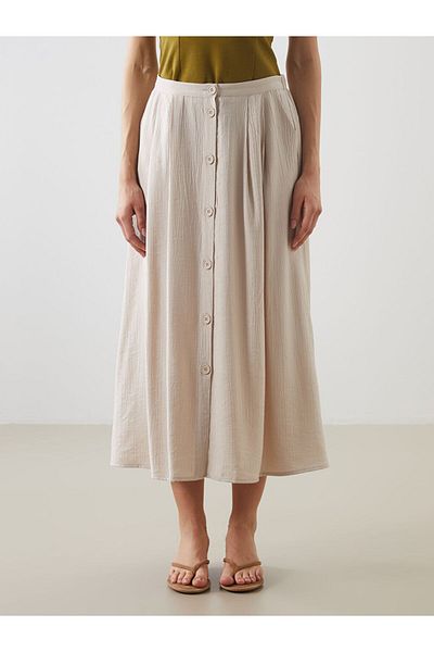 LC Waikiki New Season Elastic Waist Textured Pleated Skirt - S5Kv75Z8