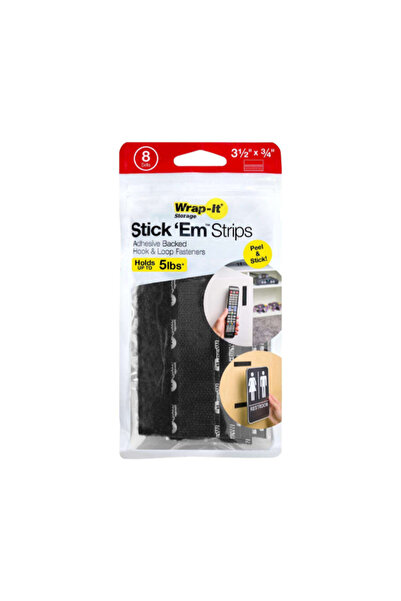 Wrap-It Storage 8 مجموعات من شرائط التثبيت اللاصقة Stick-Em ذات الحلقة والخطا...
