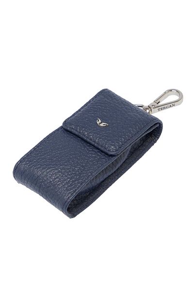 Tergan Navy Blue Genuine Leather Unisex Keychain - S1An00000095-U8F