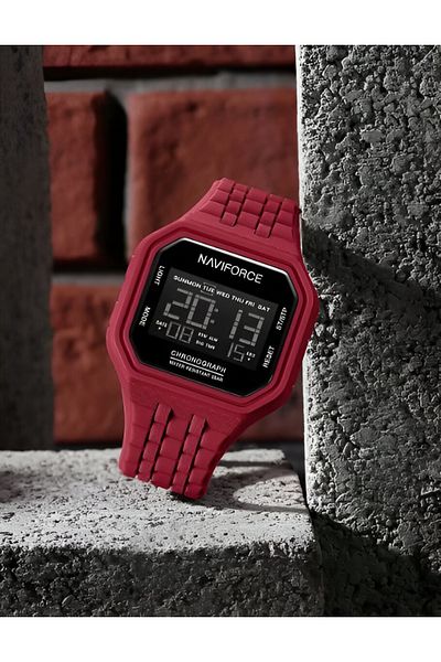 Naviforce Men’s Retro Digital Sports Watch – Waterproof, TPU Band, Electronic Display