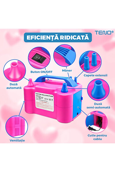 Teno Pink Electric Balloon Pump