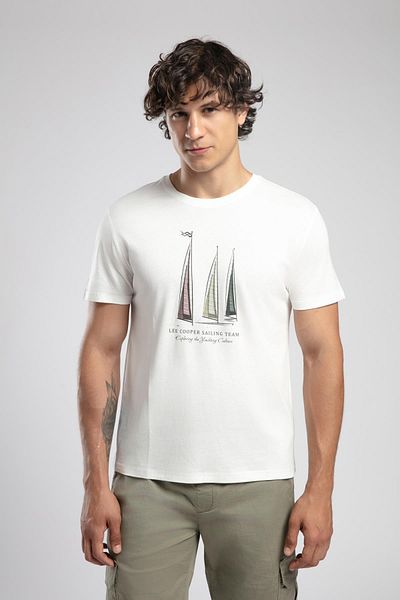 Lee Cooper Ανδρικό μπλουζάκι Nelli με λαιμόκοψη εκρού