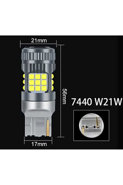 AUTOREY LED Bulb T20 / W21W / 7440 DRL Daytime Running Lights with a Filament 30W 2800LM 6000K Cool White