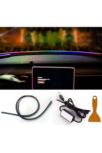 AUTOREY Car LED Strip 140cm RGB USB for Dashboard – Car Ambient Lights with App Control Rainbow Effects