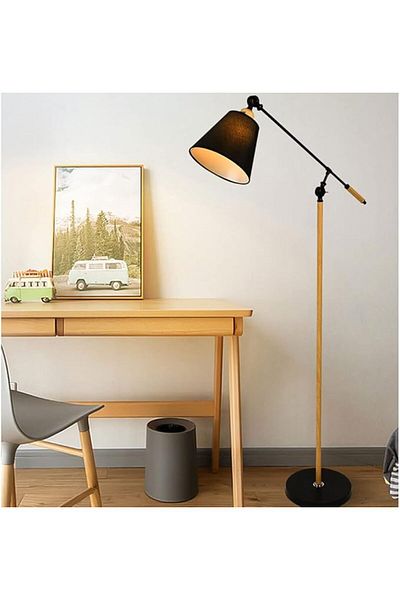 COOYA Fabric Floor Lamp, Cantilever Adjustable Tall ,Full Metal ,for Living Room Reading House Bedroom
