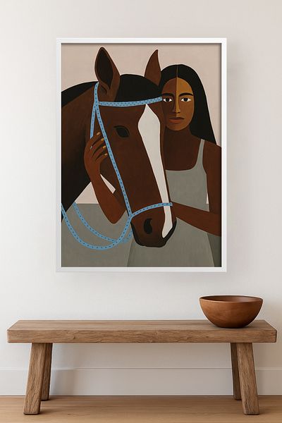 HOMEPACK Pictură unică cu cadru din lemn Pictură poster dintr-o bucată TK/KARINA08