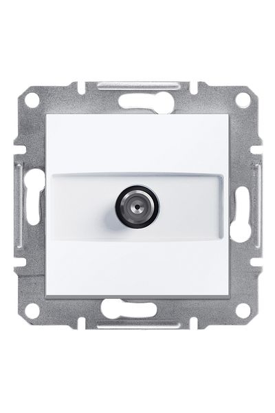 Schneider Electric Asfora White Satellite, Antenna Socket Frame with F Connector End Included