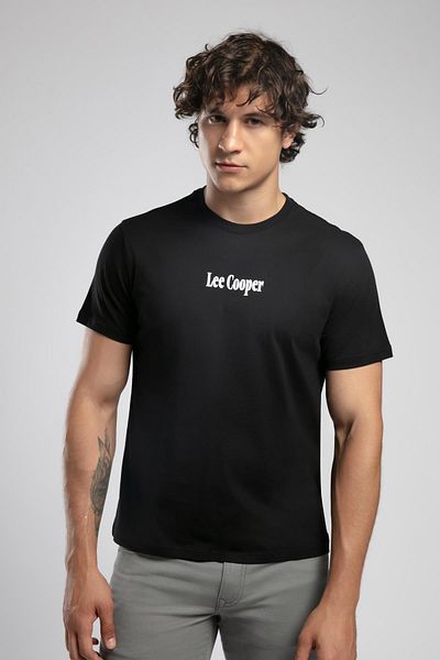 Lee Cooper Ανδρικό μπλουζάκι Pio με λαιμόκοψη μαύρο