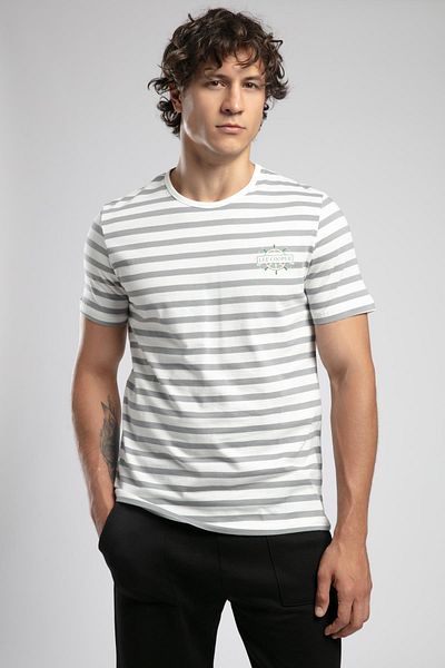 Lee Cooper Eddy Men's 100% Cotton O Neck T-Shirt Gray