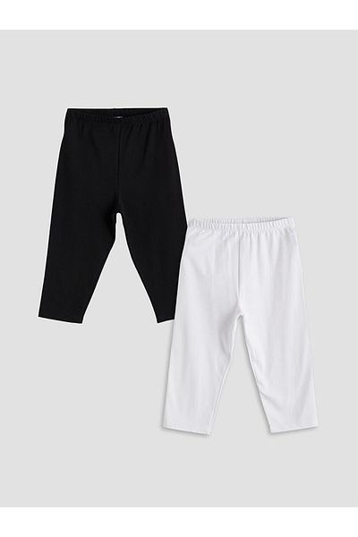 LC Waikiki Leggings pentru fete cu talie elastică sezon nou, pachet de 2 - S5FR71Z4