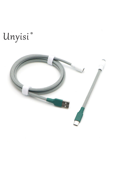 Choice كابل Paracord وPET مزدوج الأكمام من نوع USB-A إلى USB-C Type C للوحة ا...