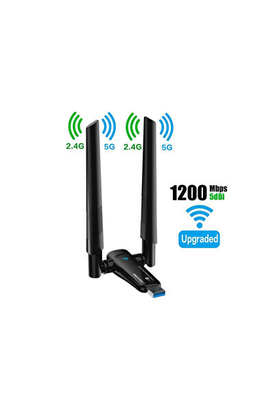 İMEXTECH Bilişim Burada PIX-LINK AX1800 ÇİFT ANTEN USB WIRELESS WİFİ ADAPTÖR PL-9340