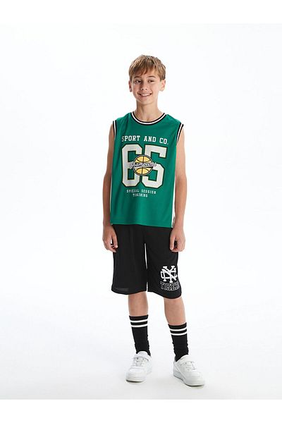 LC Waikiki Crew Neck Varsity Printed Boys Undershirt