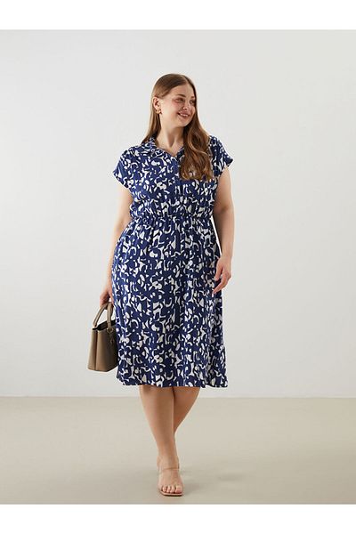 LC Waikiki Shirt Collar Patterned Women's Dress