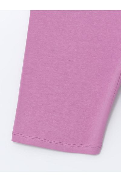 LC Waikiki Pink Girl's Short Leggings with Elastic Waist