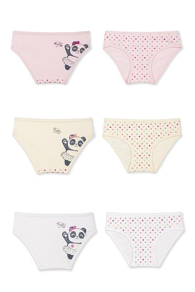 BAYKAR Girls' Cotton Color Printed Bikini Panties 6 Pack 5402 Color