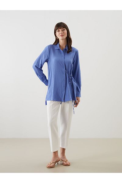 LC Waikiki Lcw Textured Seersucker Women's Shirt Tunic Fast Fashion