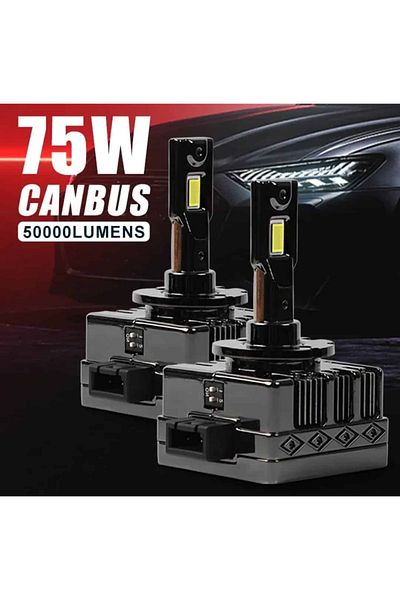 AUTOREY Set of 2 LED Bulbs D3S/R PRO 75W/bulb for Car Headlights Xenon HID to LED Conversion 12-24V Canbus