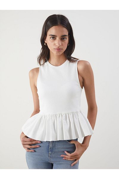 LC Waikiki New Season Crew Neck Ruffle Μπλούζα - S5OR56Z8
