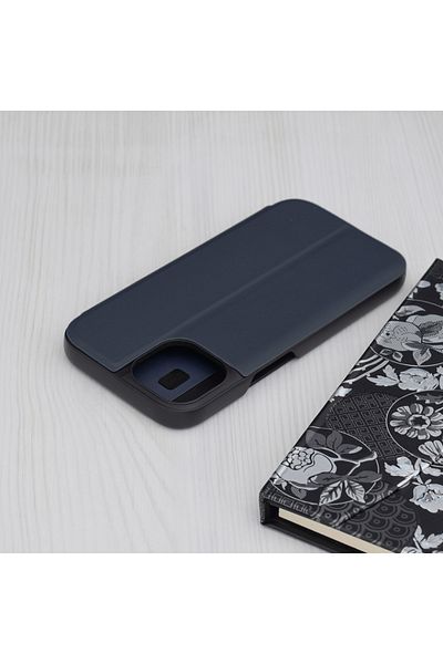 SKYDDAR INNOVATION Carcasă pentru iPhone 15, eFold, tip carte, albastră, set de stickere