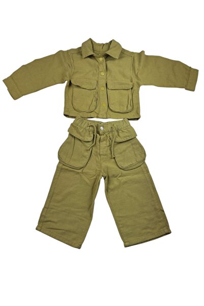 Kız Çocuk Yeşil Cepli Alt Üst Takım KD-01