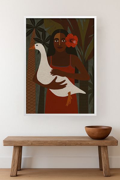 HOMEPACK Single Wooden Framed Painting One Piece Poster Painting Tk/Karina04