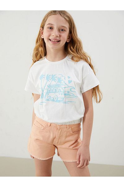 LC Waikiki Νέα σεζόν Crew Neck Girl's Crop Tisort - S5FD58Z4