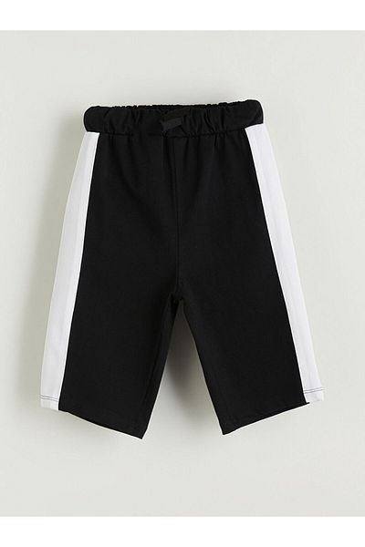 LC Waikiki Black Basic Boy's Shorts with Elastic Waist