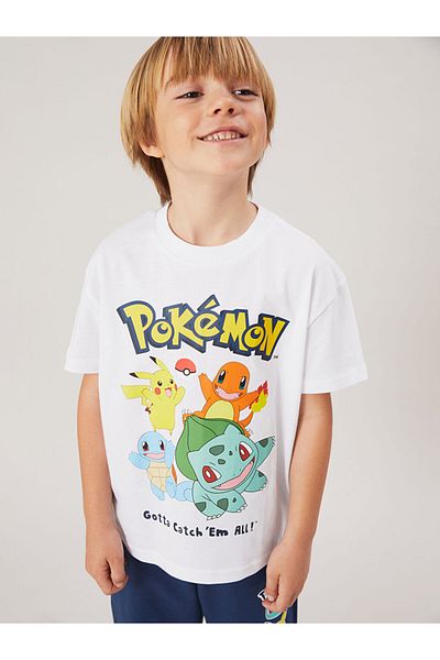 LC Waikiki Tricou pentru băiat cu imprimeu Pokemon cu gât crew sezon nou - S5FY55Z1