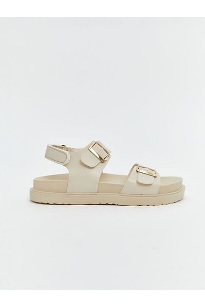 LC Waikiki Beige Leather Look Women's Sandals