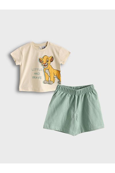 LC Waikiki New Season Lion King Printed Baby Boy Shorts Pajama Set - S5H403Z1