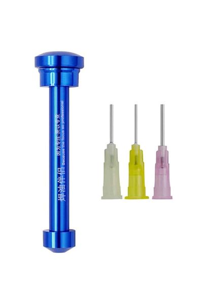 OEM Flux Syringe Dispenser, Aluminum, P01, Blue