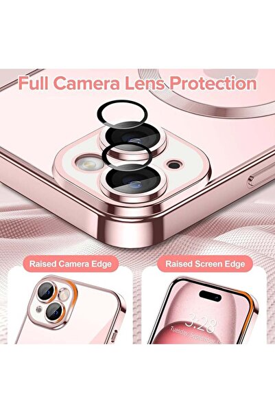 SKYDDAR INNOVATION Θήκη για iPhone 15, Πολυτελής Ασπίδα Magsafe, Αντικραδασμική Προστασία, Ροζ, σετ αυτοκόλλητων