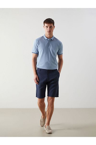 LC Waikiki Beige Standard Fit Linen Blend Men's Shorts