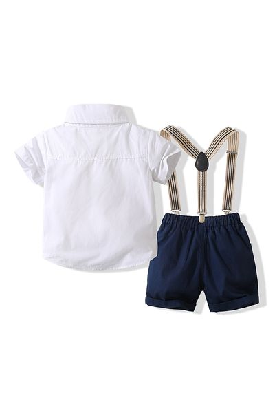 Kidohug Kidohug elegant summer suit, short-sleeved shirt and shorts with detachable suspenders