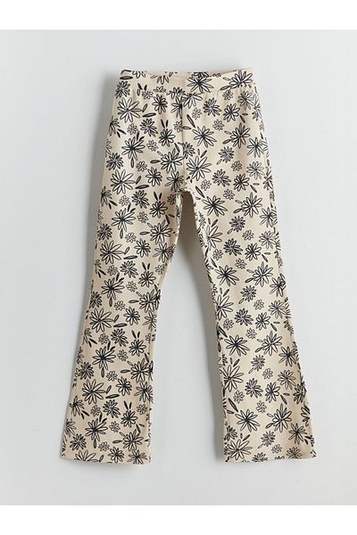 LC Waikiki New Season Elastic Waist Floral Spanish Paca Girls Leggings - S5Gb00Z4
