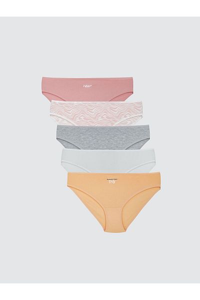 LC Waikiki New Season Printed Bikini Panties 5 Pack - S5Fd39Z8