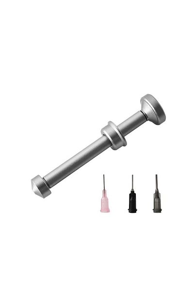 OEM Flux syringe dispenser, aluminum, gray