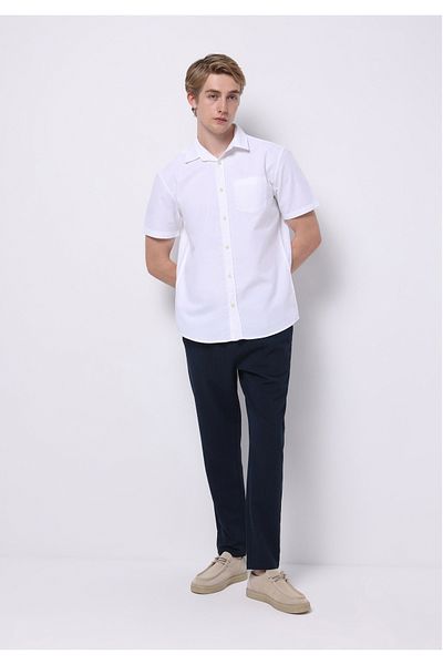 Colin's Slim Fit Mid Waist Long Leg Men's Navy Blue Trousers
